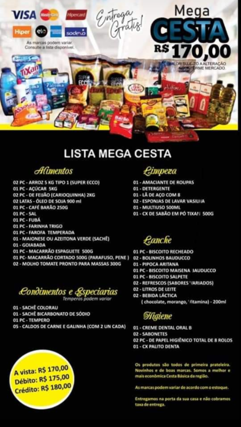 Mega cesta básica sete lagoas